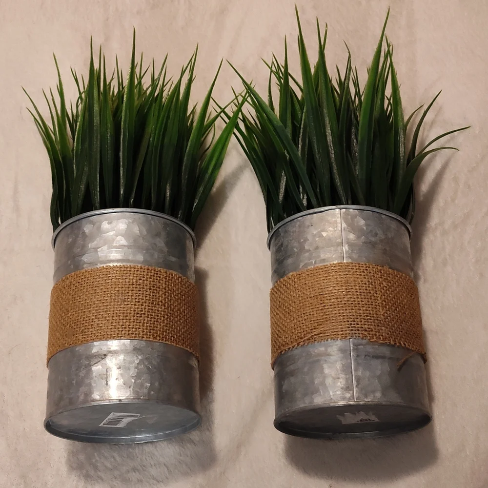 NEW! 2- Artificial Potted Grass Plants